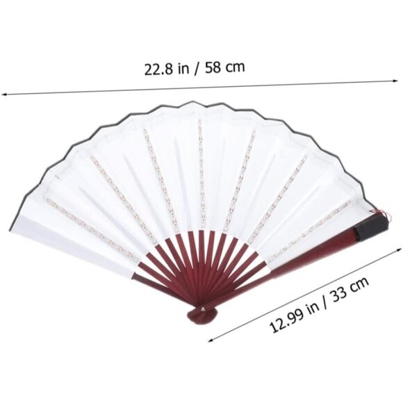 Red LED Light-Up Foldable Hand Fan – Glowing Rave, Festival & Party Accessory - Picture 3 of 12